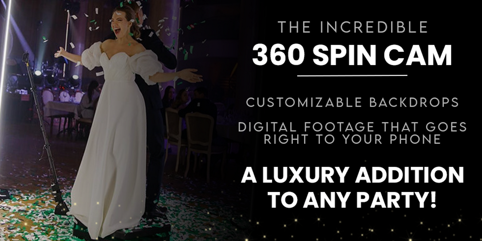 The incredible 360 Spin Cam — customizable backdrops and digital footage sent right to your phone